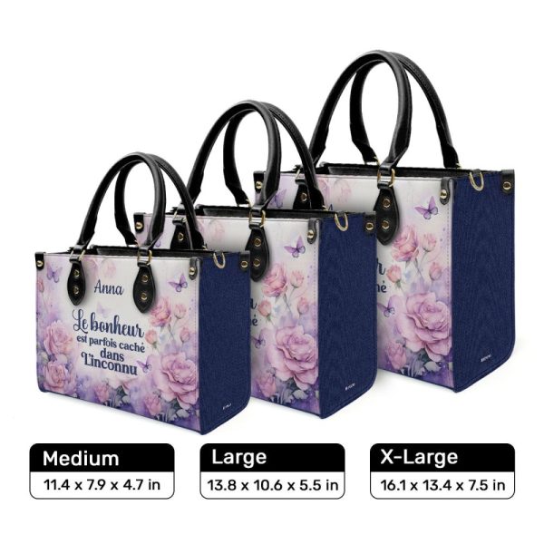 Le Bonheur Est Parfois Caché Dans L’Inconnu - Personalized Leather Handbag Sb610