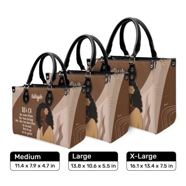 It Is Ok To Be Less Than Perfect - Personalized Leather Hand Bag Stb105