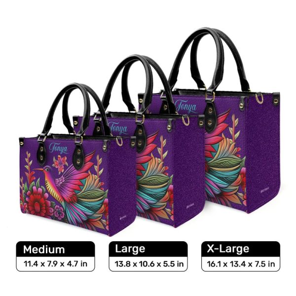 Humming Bird - Personalized Leather Handbag - Stb141