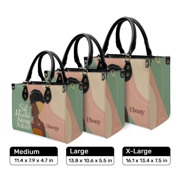 Soft Hearted Strong Minded - Personalized Leather Handbag Stb96