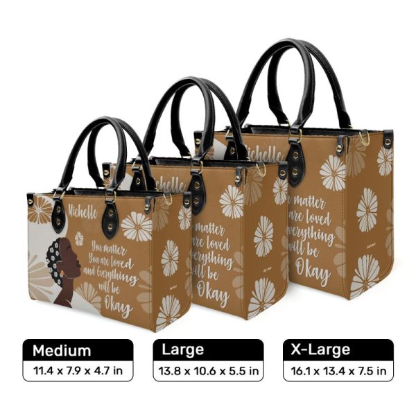 You Matter You Are Loved - Personalized Leather Hand Bag Stb97