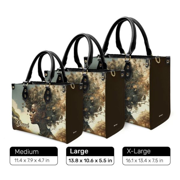 Rooted Radiance - Personalized Leather Handbag Sb127