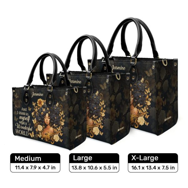 I Think To Myself What A Wonderful World - Personalized Leather Handbag Stb20