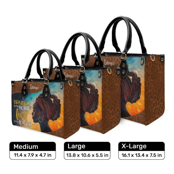 Braided To Be Bold - Personalized Leather Handbag Stb32