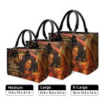 Live Without Regrets - Personalized Purple Leather Handbag Stb62