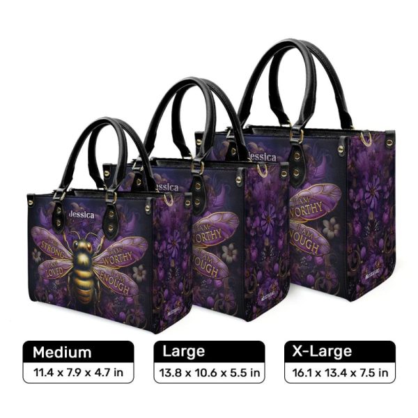 I Am Enough - Bee Personalized Leather Handbag Mb54
