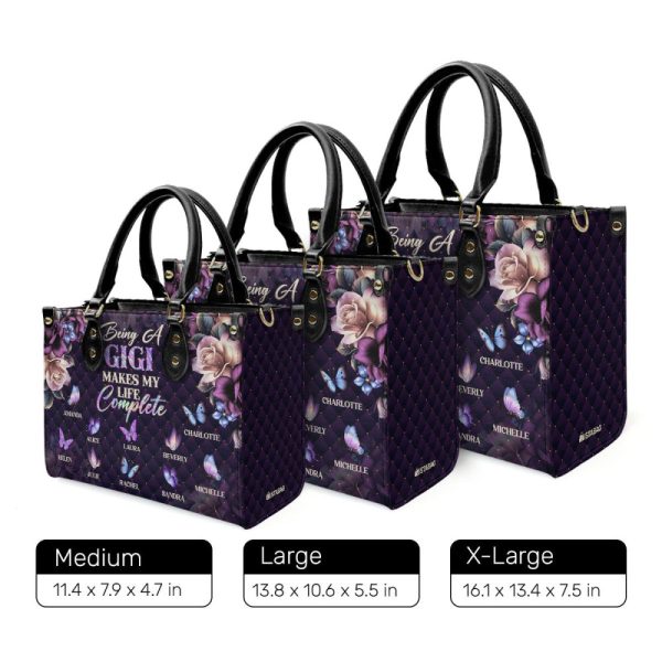 Being A Gigi Makes My Life Complete - Personalized Leather Handbag Sblhblm2279D