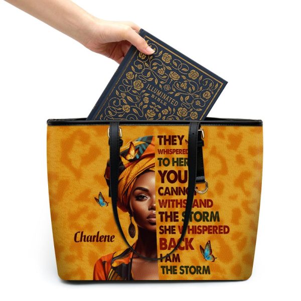 I Am The Storm - Personalized Leather Totebag