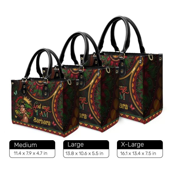 God Says I Am Black - Personalized Leather Handbag