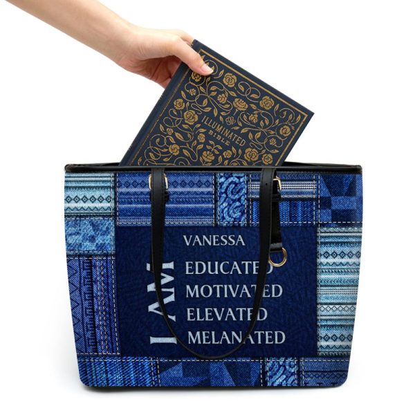 I Am - Jean Personalized Leather Totebag