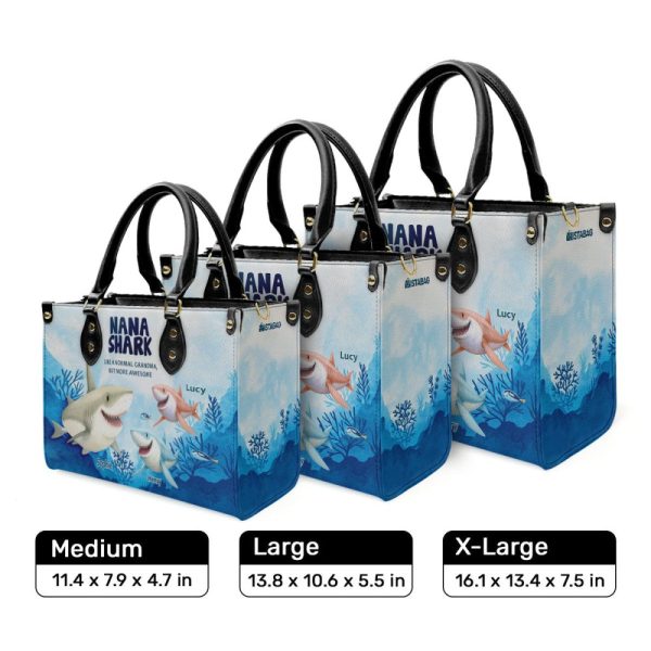 Nana Shark - Personalized Leather Handbag Sb248