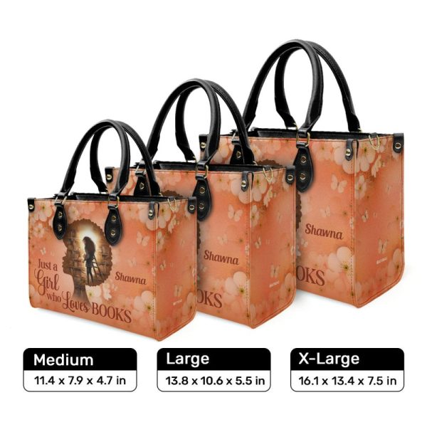 Just A Girl Who Loves Books - Personalized Leather Handbag Stb179