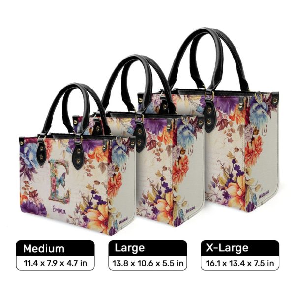 Initial Letter - Personalized Leather Handbag Sb98