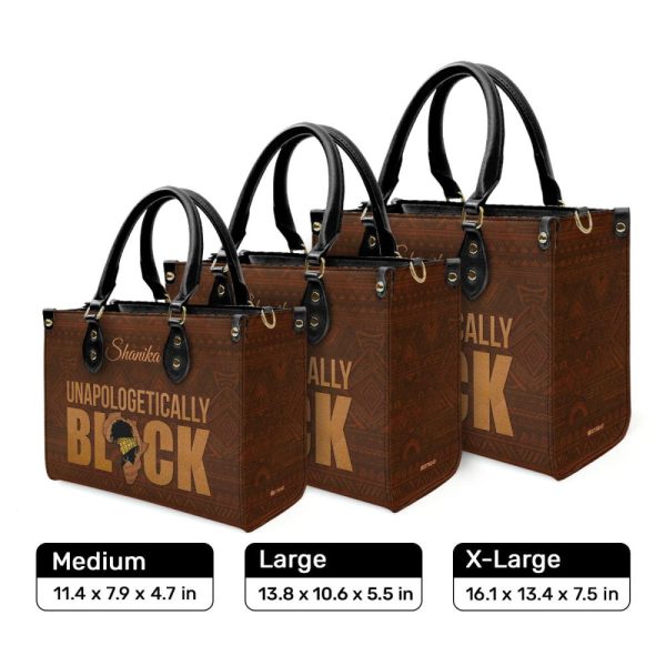 Unapologetically Black - Personalized Leather Handbag Stb167