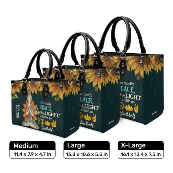 I'M Mostly Peace - Personalized Leather Handbag Sbhn12