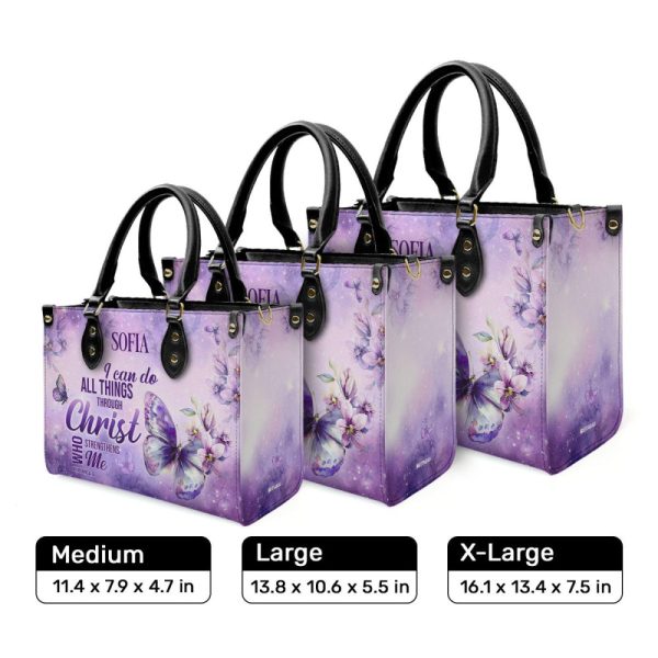 I Can Do All Things Through Christ Who Strengthens Me - Personalized Leather Handbag Sblhbtn01