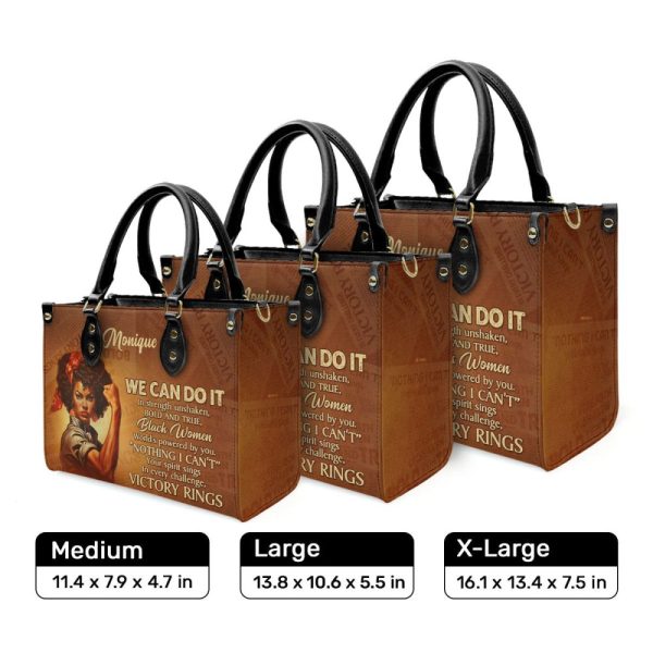 We Can Do It - Personalized Leather Handbag Stb163