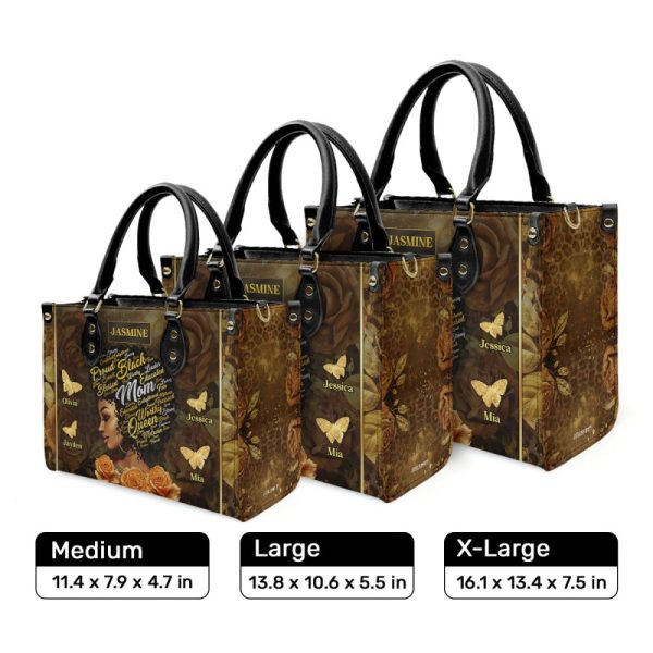 Mom Butterfly - Personalized Leather Handbag Sblhbltn1333M