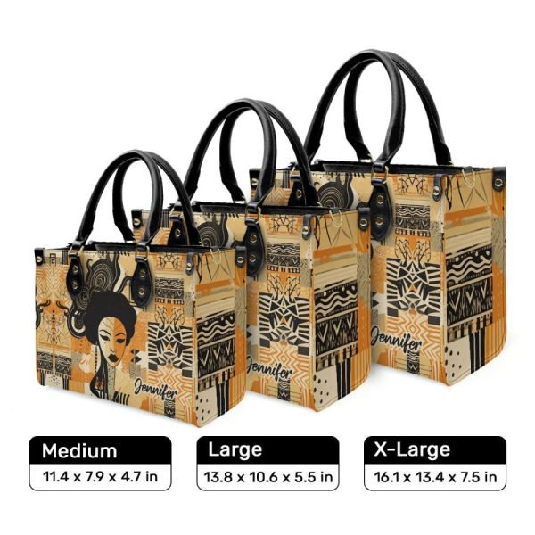 Black Origin Art - Personalized Leather Handbag Stb50