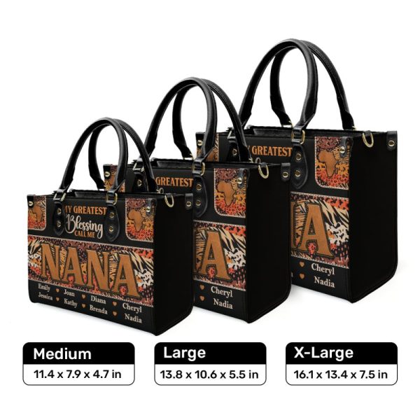 My Greatest Blessings Call Me - Personalized Leather Handbag