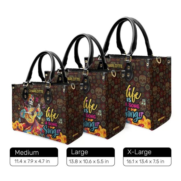 Life Is A Song Sing It - Personalized Leather Handbag Sblhblm2772L