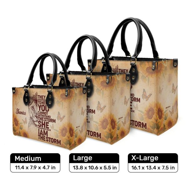 I Am The Storm - Personalized Leather Handbag Stb178