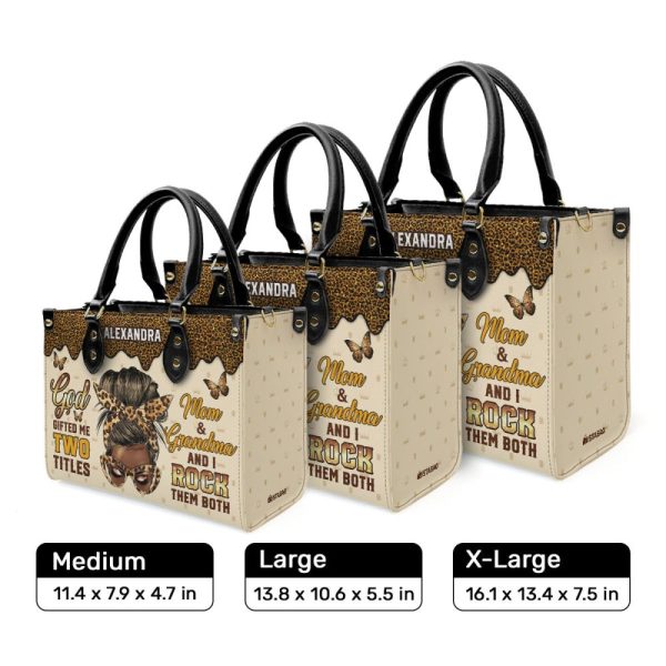 God Gifted Me Two Titles - Personalized Leather Handbag