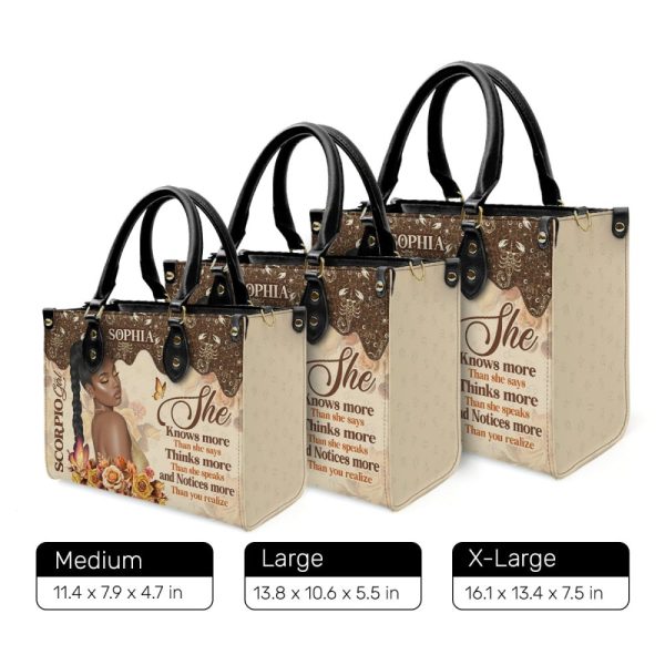 She Knows - Personalized Leather Handbag