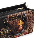 Black Queen Is Powerful - Personalized Leather Handbag Mb24