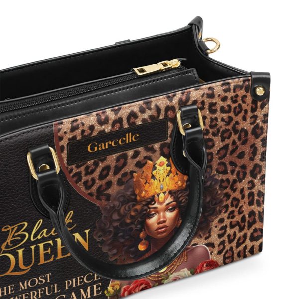 Black Queen Is Powerful - Personalized Leather Handbag Mb24