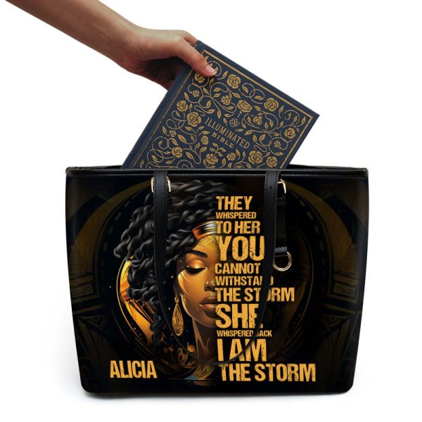 I Am The Storm - Personalized Leather Totebag