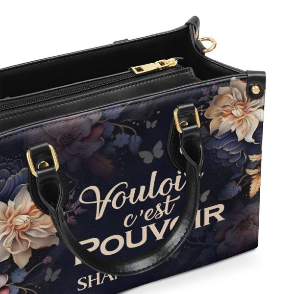 Vouloir, C’Est Pouvoir - Personalized Leather Handbag Sb604