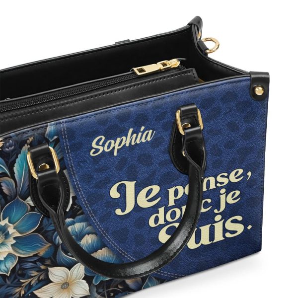 Je Pense, Donc Je Suis - Personalized Leather Handbag Sb605