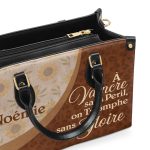 À Vaincre Sans Peril, On Triomphe Sans Gloire - Personalized Leather Handbag Sb606