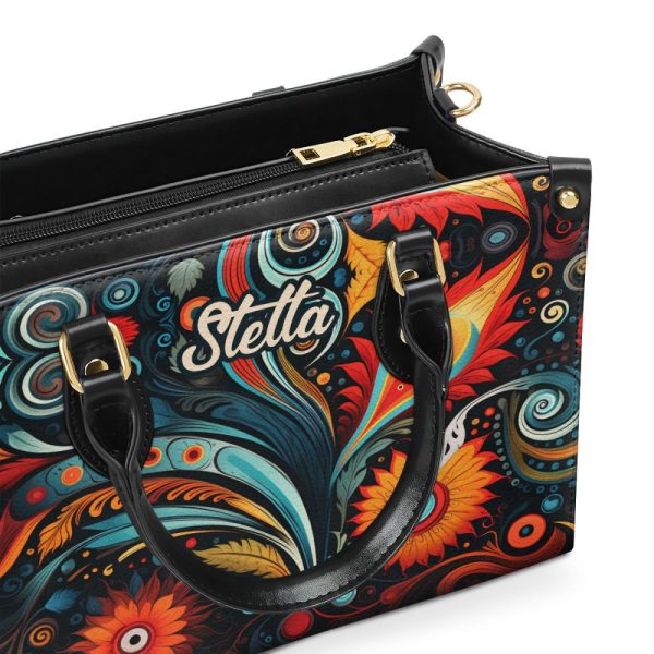 Floral Boho - Personalized Leather Handbag Stb128