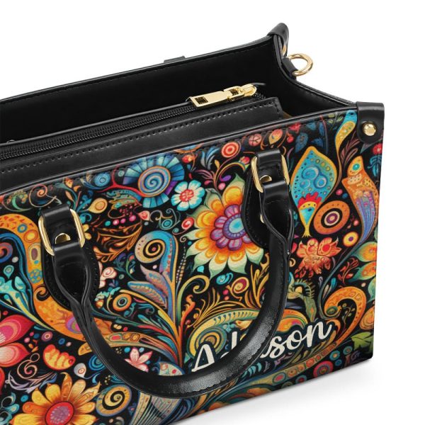 Flourish - Personalized Leather Handbag Stb129