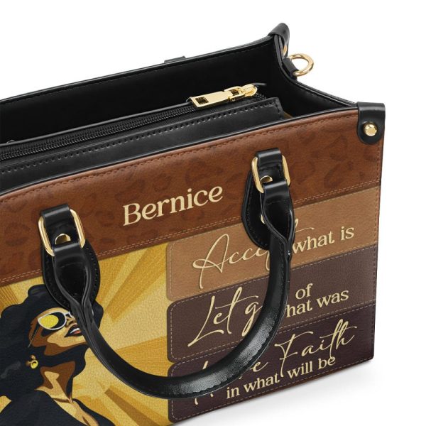 Have Faith In What Will Be - Personalized Leather Handbag Stb13