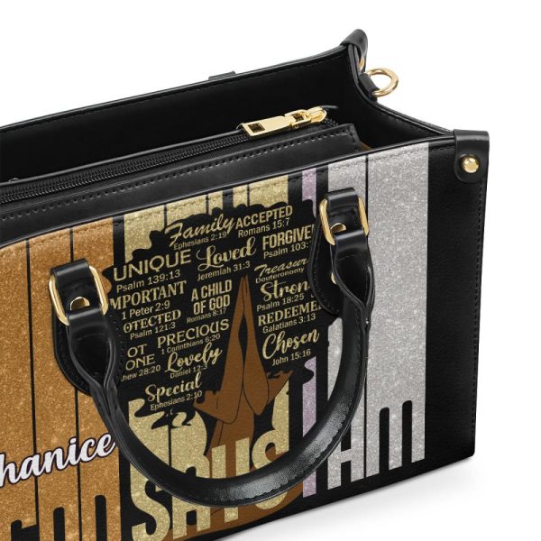 God Says I Am - Personalized Leather Handbag Stb148