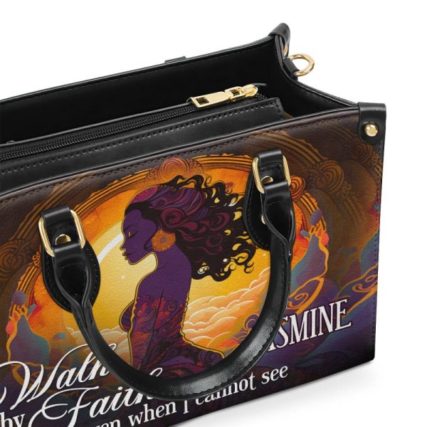 Walk By Faith - Personalized Leather Handbag Stb26