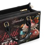 Faith Over Fear - Personalized Leather Handbag Stb28
