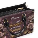 So Very Thankful - Personalized Leather Handbag Stb30