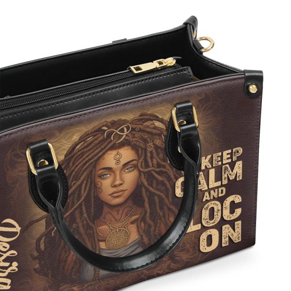 Keep Calm And Loc On - Personalized Leather Handbag Stb34