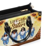 Life Is Better With Sisters - Personalized Leather Handbag Stb01