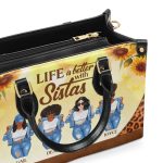 Life Is Better With Sistas - Personalized Leather Handbag Stb01A