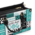 World'S Best Dog Mom - Personalized Leather Handbag Sbha04