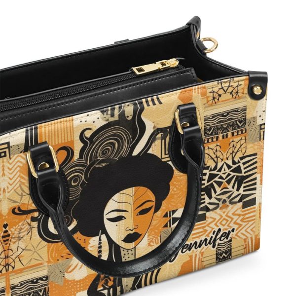 Black Origin Art - Personalized Leather Handbag Stb50