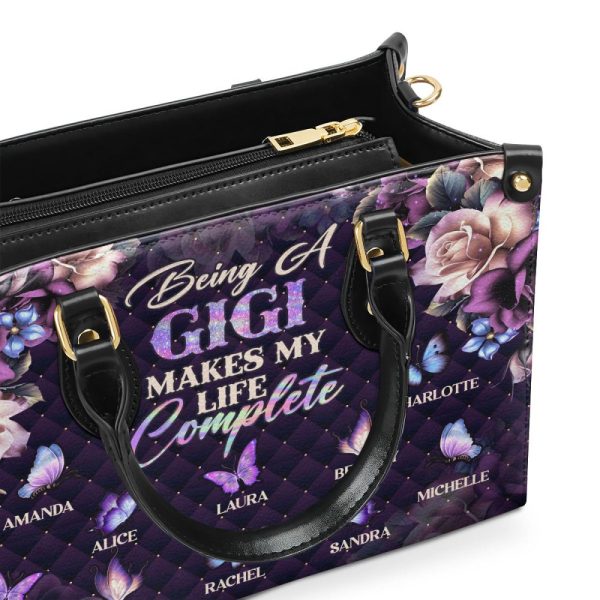 Being A Gigi Makes My Life Complete - Personalized Leather Handbag Sblhblm2279D
