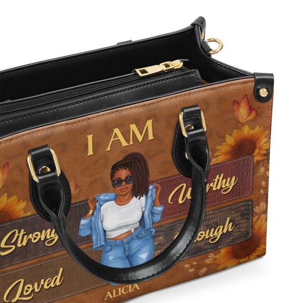 I Am - Personalized Leather Handbag Stb03