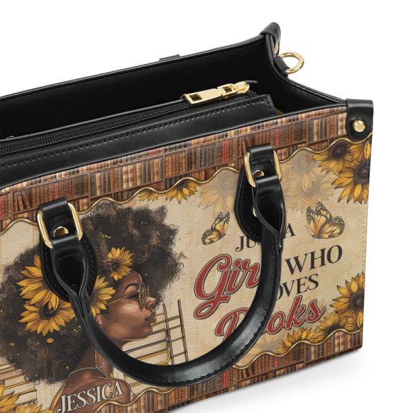 Just A Girl Who Loves Books - Personalized Leather Handbag Sblhbltn766