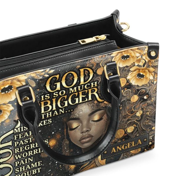 God Is So Much Bigger Than - Personalized Leather Handbag Sblhblm2450M